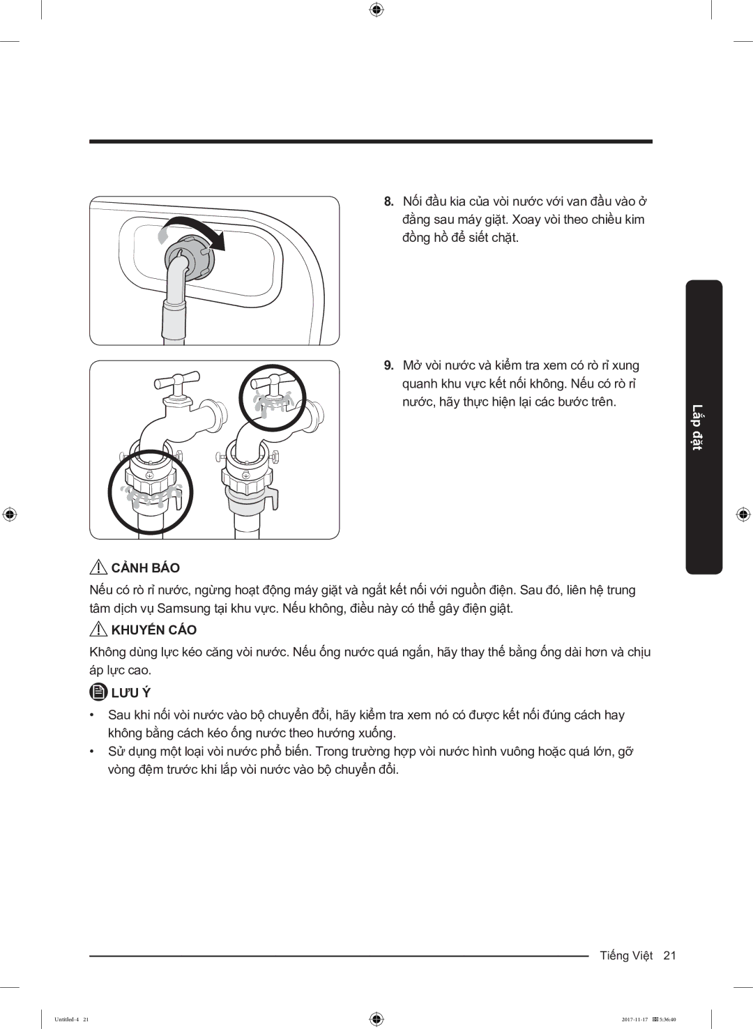 Samsung WW12K8412OX/SV manual Tiếng Việt 21  